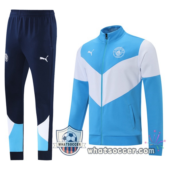 Manchester City Blue White Training Jacket 2021-2022