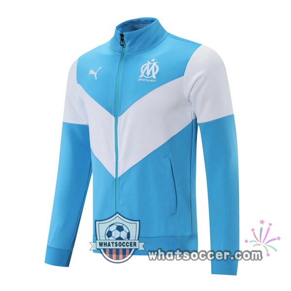 Marseille OM Blue White Soccer Jacket 2021-2022
