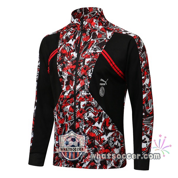 AC Milan Red Black Soccer Jacket 2021-2022