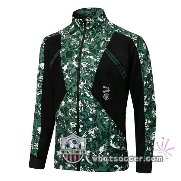 Manchester City Green Black Soccer Jacket 2021-2022
