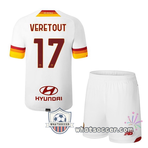 AS Roma (VERETOUT 17) Kids Away Soccer Jerseys 2021-2022
