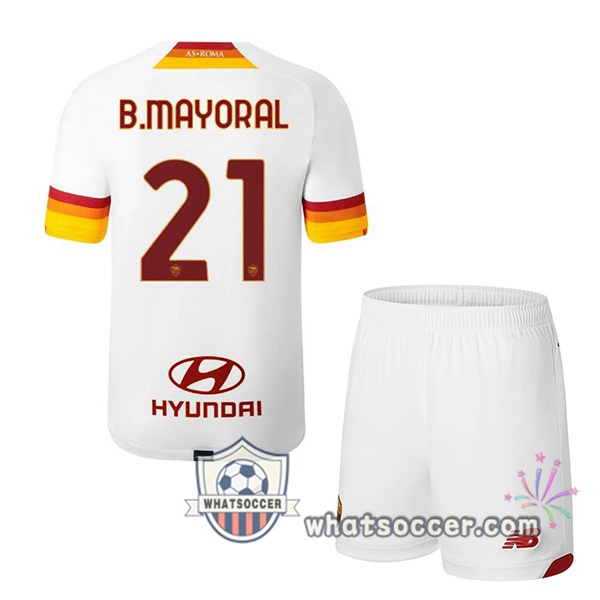 AS Roma (B.MAYORAL 21) Kids Away Soccer Jerseys 2021-2022