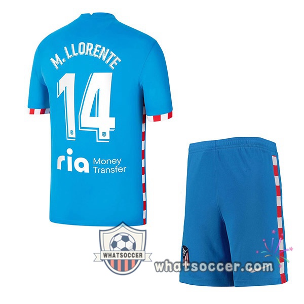 Atletico Madrid (M. Llorente 14) Kids Third Soccer Jerseys 2021-2022
