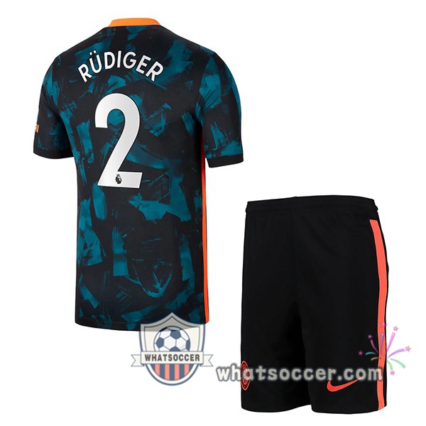 FC Chelsea (RÜDIGER 2) Kids Third Soccer Jerseys 2021-2022
