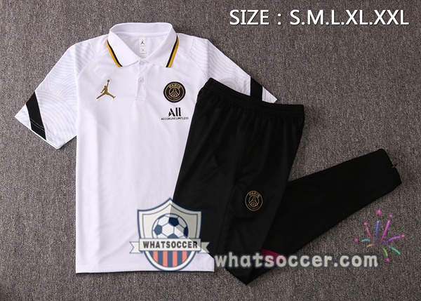 Training Polo JORDAN Paris PSG + Pants White 2021-2022