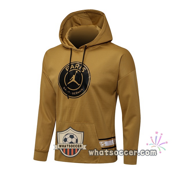 JORDAN Paris PSG Yellow Hooded Sweater 2021-2022
