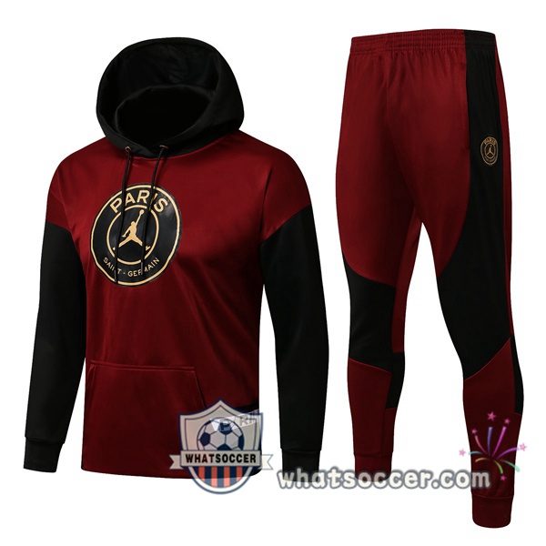JORDAN Paris PSG Red Black Hooded Jacket 2021-2022