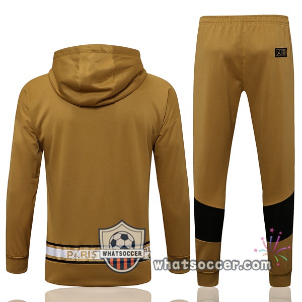 JORDAN Paris PSG Yellow Hooded Jacket 2021-2022