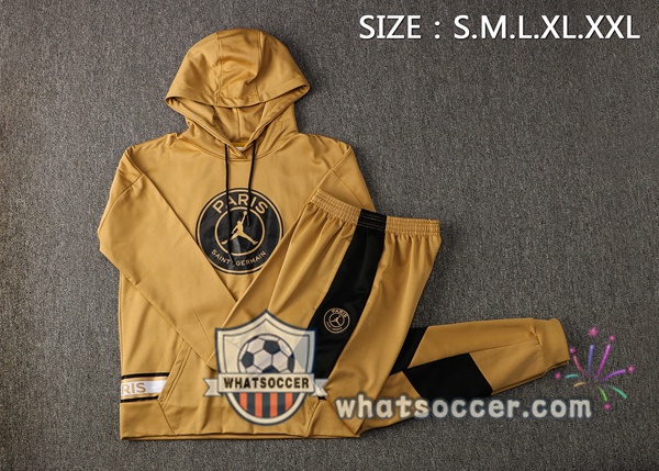 JORDAN Paris PSG Yellow Hooded Jacket 2021-2022