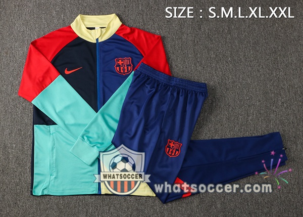 FC Barcelona Blue Green Black Training Jacket 2021-2022