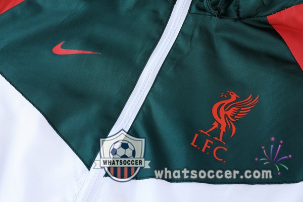 FC Liverpool White Windbreaker Hoodie 2021-2022