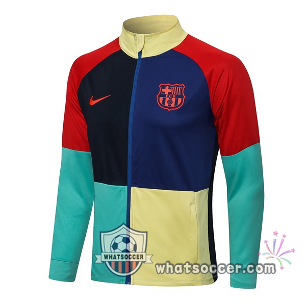 FC Barcelona Blue Green Black Soccer Jacket 2021-2022