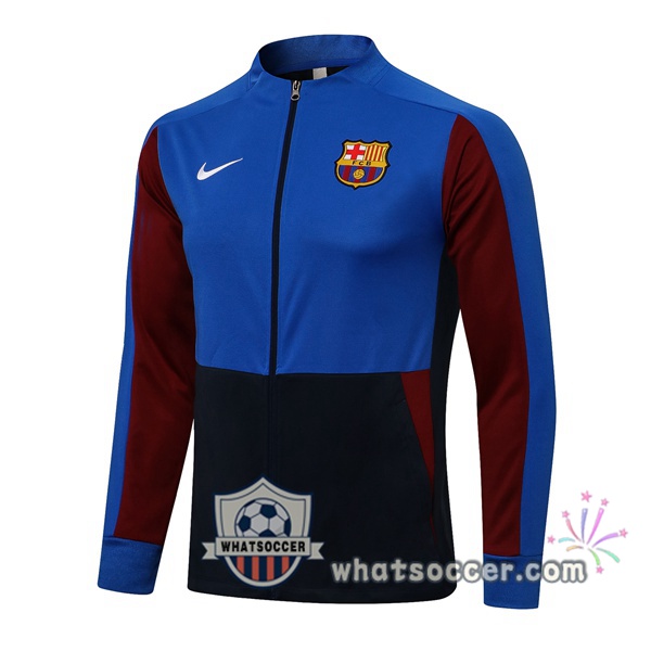 FC Barcelona Blue Black Soccer Jacket 2021-2022