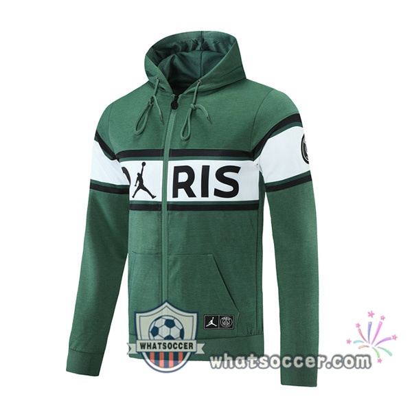 JORDAN Paris PSG Green Hooded Jacket 2021-2022