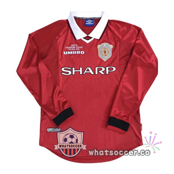 1999 2000 Manchester United Long Sleeve Home Retro Jerseys