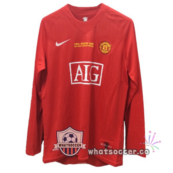 2007 2008 Manchester United Champion Long Sleeve Home Retro Jerseys