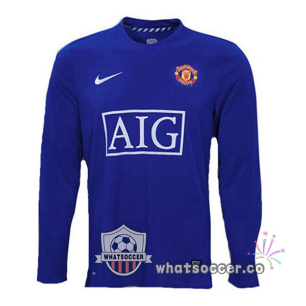 2007 2008 Manchester United Long Sleeve Away Retro Jerseys