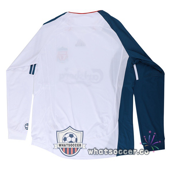 2006-2007 FC Liverpool Third Away Retro Jerseys Long Sleeve White