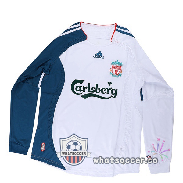 2006-2007 FC Liverpool Third Away Retro Jerseys Long Sleeve White