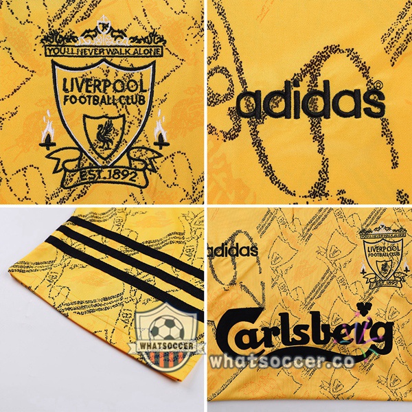 1995-1996 FC Liverpool Third Away Retro Jerseys Yellow