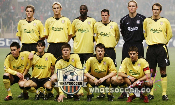 2004-2005 FC Liverpool Away Retro Jerseys Yellow
