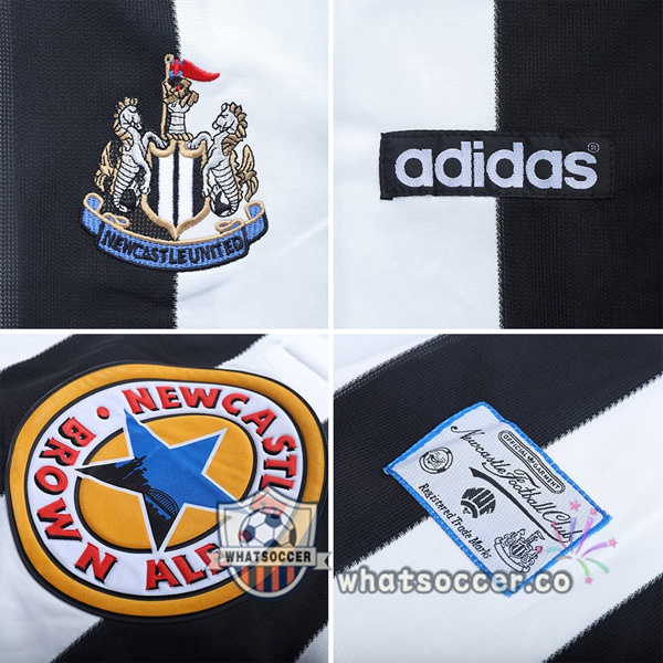 1995-1997 Newcastle United Home Retro Jerseys White Black