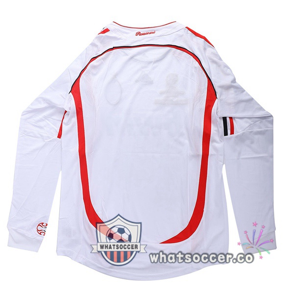 2006-2007 AC Milan Away Retro Jerseys Long Sleeve White