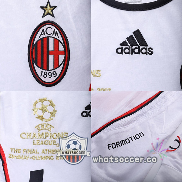 2006-2007 AC Milan Away Retro Jerseys Long Sleeve White
