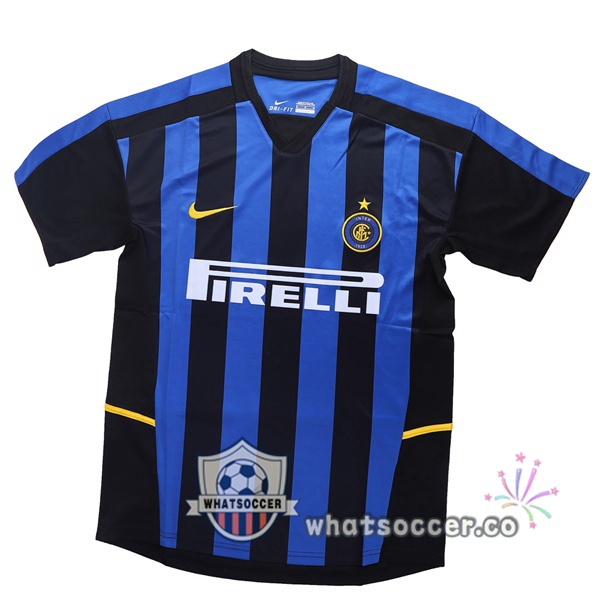 2002-2003 Inter Milan Home Retro Jerseys Blue Black