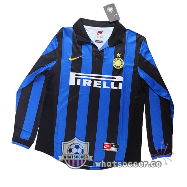 1998-1999 Inter Milan Home Retro Jerseys Long Sleeve Blue Black