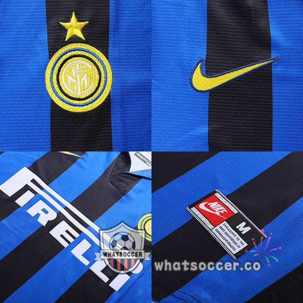 1998-1999 Inter Milan Home Retro Jerseys Long Sleeve Blue Black