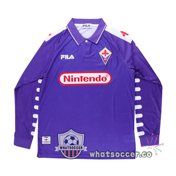 1998-1999 ACF Fiorentina Home Retro Jerseys Long Sleeve Purple
