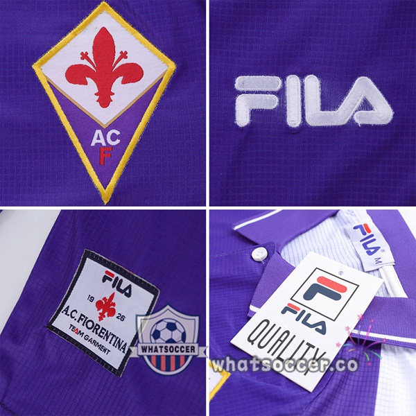 1998-1999 ACF Fiorentina Home Retro Jerseys Long Sleeve Purple