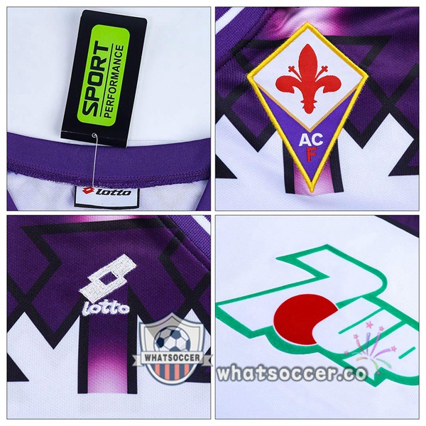 1992-1993 ACF Fiorentina Away Retro Jerseys Purple White