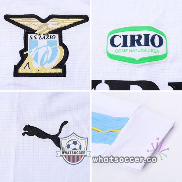 1999-2000 SS Lazio Away Retro Jerseys Long Sleeve White