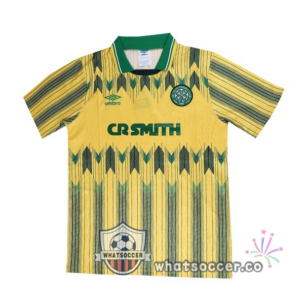 1991-1992 Celtic FC Away Retro Jerseys Yellow