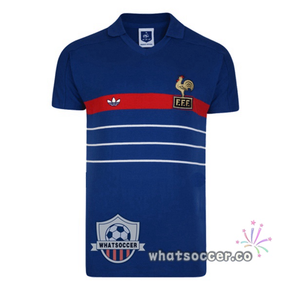 1984 France Home Retro Jerseys Blue
