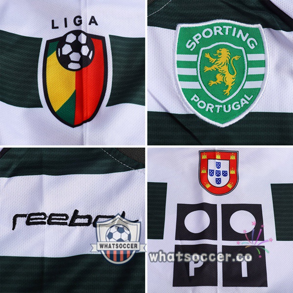2001-2003 Sporting CP Home Retro Jerseys Green White