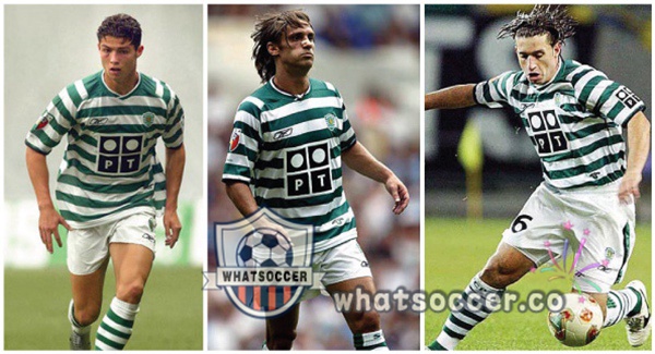 2001-2003 Sporting CP Home Retro Jerseys Green White