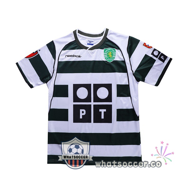 2001-2003 Sporting CP Home Retro Jerseys Green White
