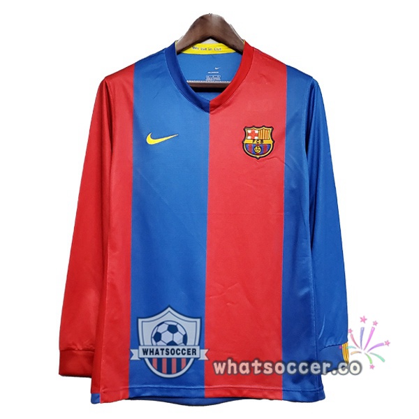 2006-2007 FC Barcelona Home Retro Jerseys Long Sleeve Red Blue