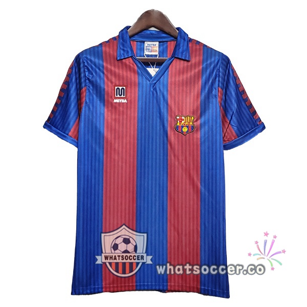 1990-1991 FC Barcelona Home Retro Jerseys Red Blue