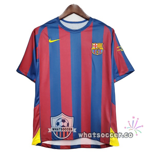 2006 UEFA Champions League FC Barcelona Home Retro Jerseys Red Blue