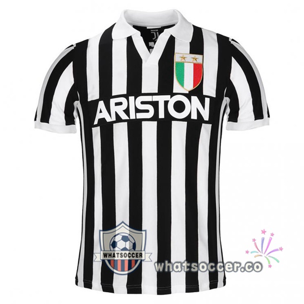 1984-1985 Juventus Home Retro Jerseys Black White