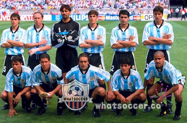 1998 World Cup Argentina Home Retro Jerseys Blue White