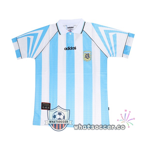 1996 Argentina Home Retro Jerseys Blue White