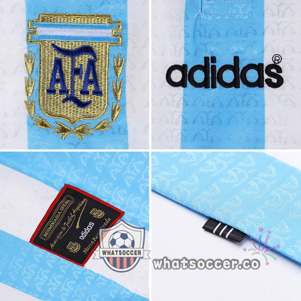 1996 Argentina Home Retro Jerseys Blue White