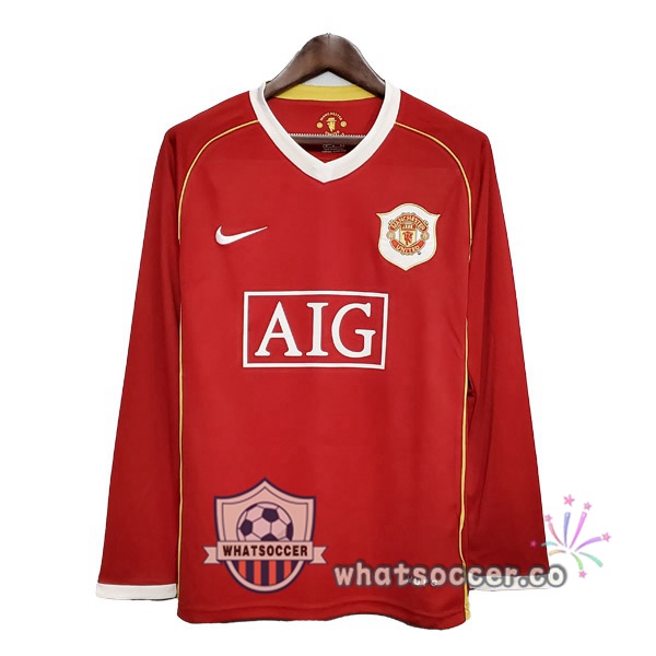 2006-2007 Manchester United Home Retro Jerseys Long Sleeve Red