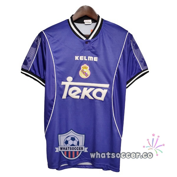 1997-1998 Real Madrid Away Retro Jerseys Blue