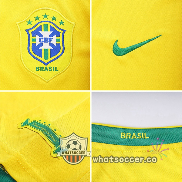 2006 Brazil Home Retro Jerseys Yellow